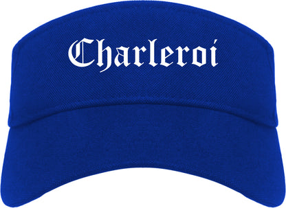 Charleroi Pennsylvania PA Old English Mens Visor Cap Hat Royal Blue