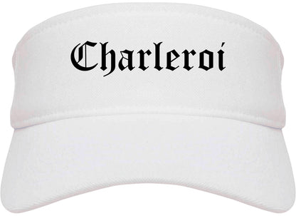 Charleroi Pennsylvania PA Old English Mens Visor Cap Hat White