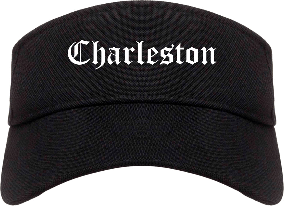 Charleston West Virginia WV Old English Mens Visor Cap Hat Black