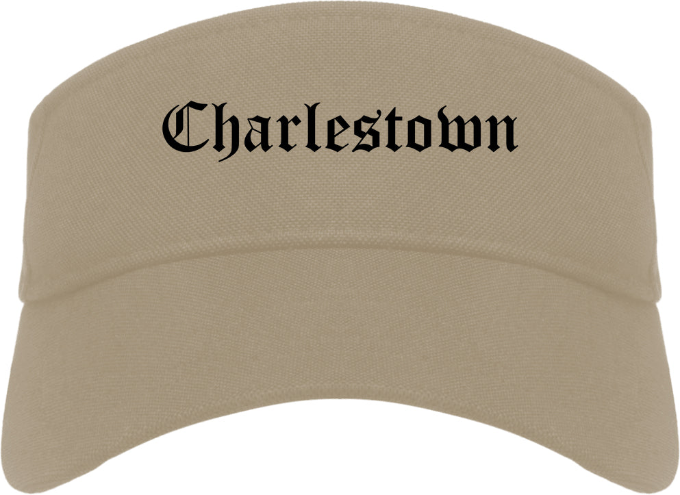 Charlestown Indiana IN Old English Mens Visor Cap Hat Khaki