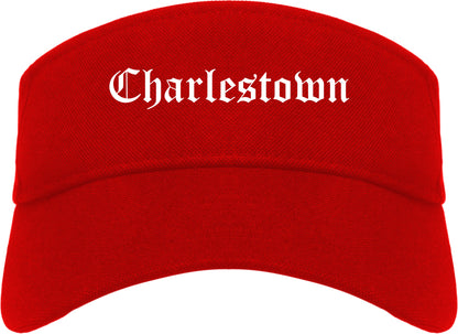 Charlestown Indiana IN Old English Mens Visor Cap Hat Red