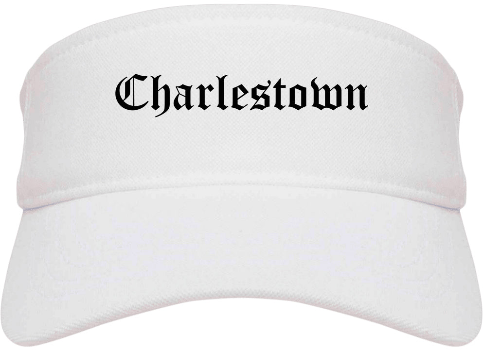 Charlestown Indiana IN Old English Mens Visor Cap Hat White