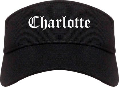 Charlotte Michigan MI Old English Mens Visor Cap Hat Black