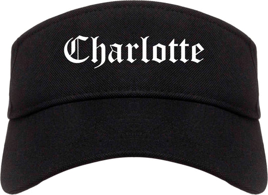 Charlotte Michigan MI Old English Mens Visor Cap Hat Black