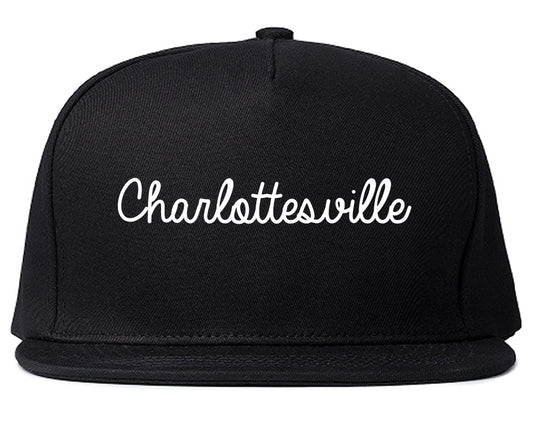 Charlottesville Virginia VA Script Mens Snapback Hat Black