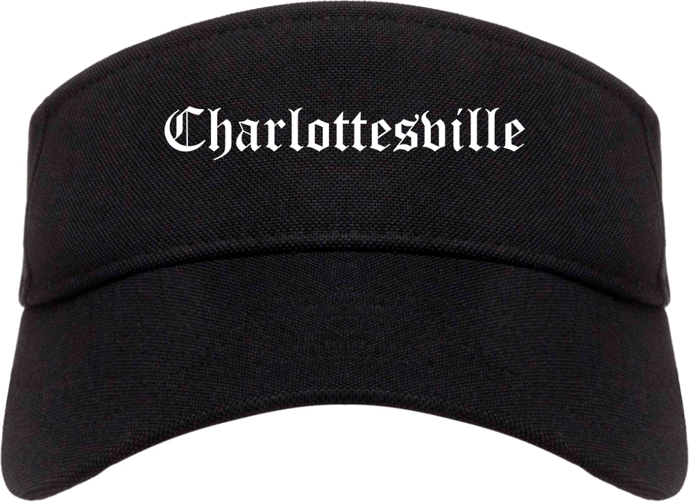Charlottesville Virginia VA Old English Mens Visor Cap Hat Black