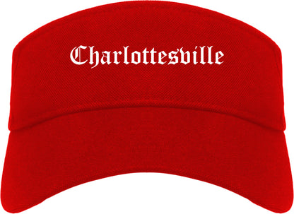 Charlottesville Virginia VA Old English Mens Visor Cap Hat Red