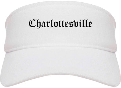 Charlottesville Virginia VA Old English Mens Visor Cap Hat White