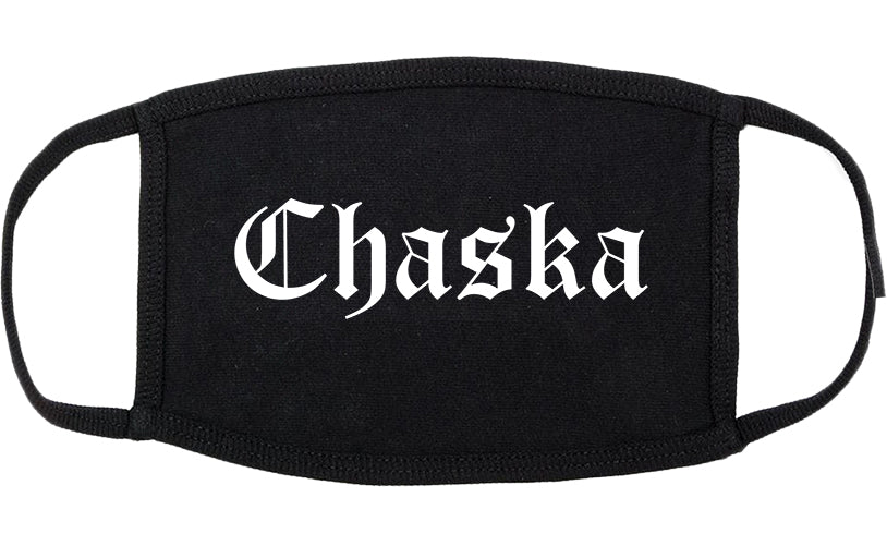 Chaska Minnesota MN Old English Cotton Face Mask Black