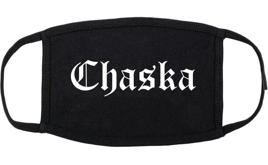 Chaska Minnesota MN Old English Cotton Face Mask Black