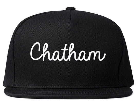 Chatham Illinois IL Script Mens Snapback Hat Black