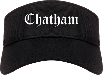 Chatham Illinois IL Old English Mens Visor Cap Hat Black