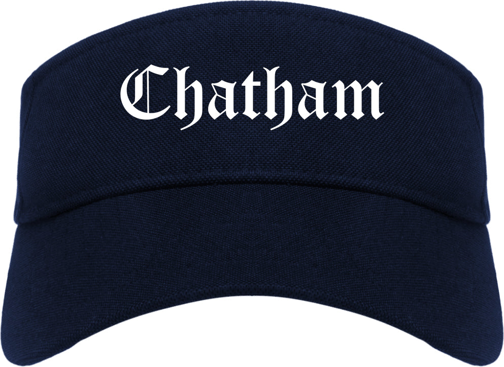 Chatham Illinois IL Old English Mens Visor Cap Hat Navy Blue