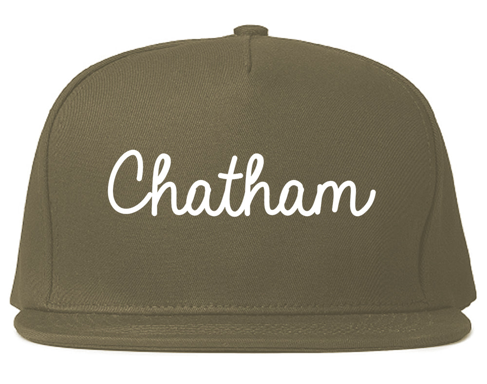 Chatham New Jersey NJ Script Mens Snapback Hat Grey