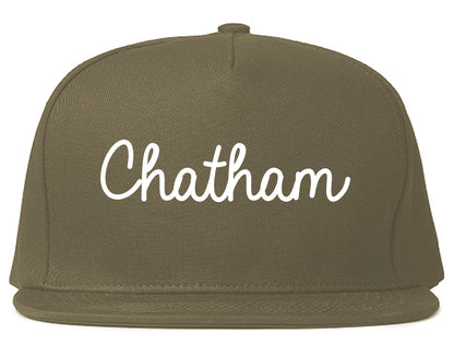 Chatham New Jersey NJ Script Mens Snapback Hat Grey