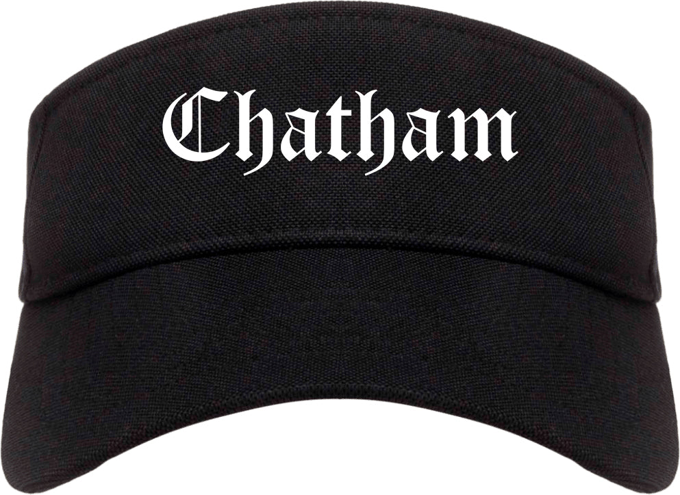 Chatham New Jersey NJ Old English Mens Visor Cap Hat Black