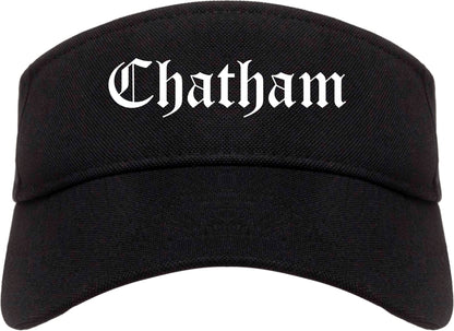 Chatham New Jersey NJ Old English Mens Visor Cap Hat Black