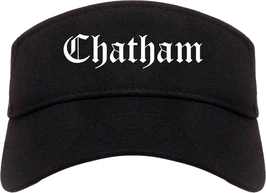 Chatham New Jersey NJ Old English Mens Visor Cap Hat Black