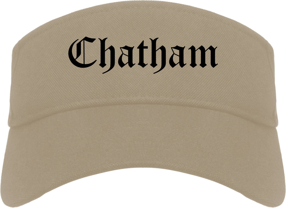 Chatham New Jersey NJ Old English Mens Visor Cap Hat Khaki