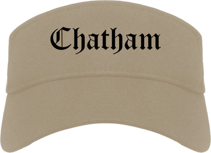 Chatham New Jersey NJ Old English Mens Visor Cap Hat Khaki