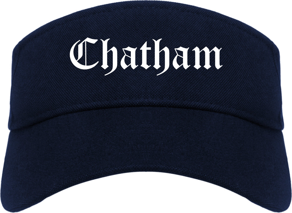 Chatham New Jersey NJ Old English Mens Visor Cap Hat Navy Blue