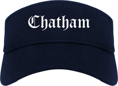 Chatham New Jersey NJ Old English Mens Visor Cap Hat Navy Blue