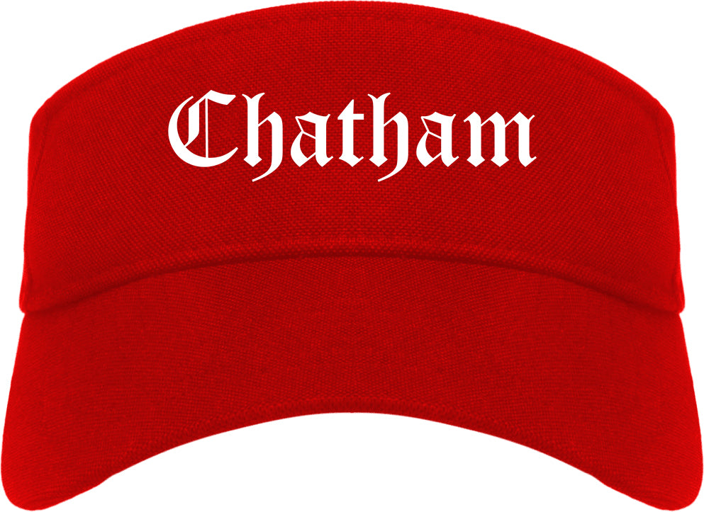 Chatham New Jersey NJ Old English Mens Visor Cap Hat Red