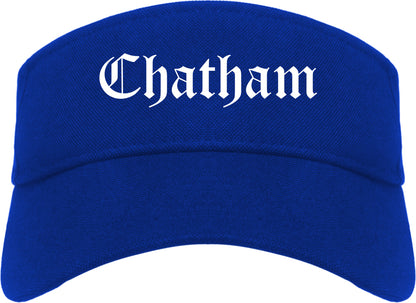 Chatham New Jersey NJ Old English Mens Visor Cap Hat Royal Blue