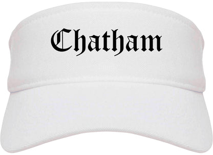 Chatham New Jersey NJ Old English Mens Visor Cap Hat White