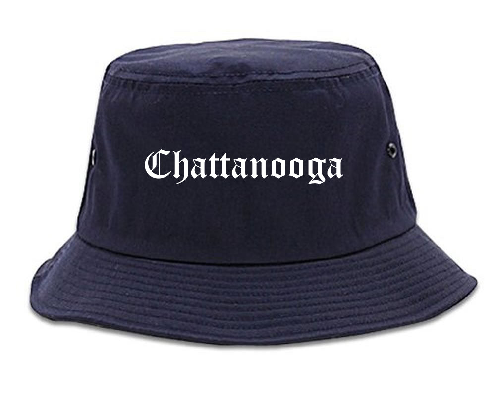 Chattanooga Tennessee TN Old English Mens Bucket Hat Navy Blue
