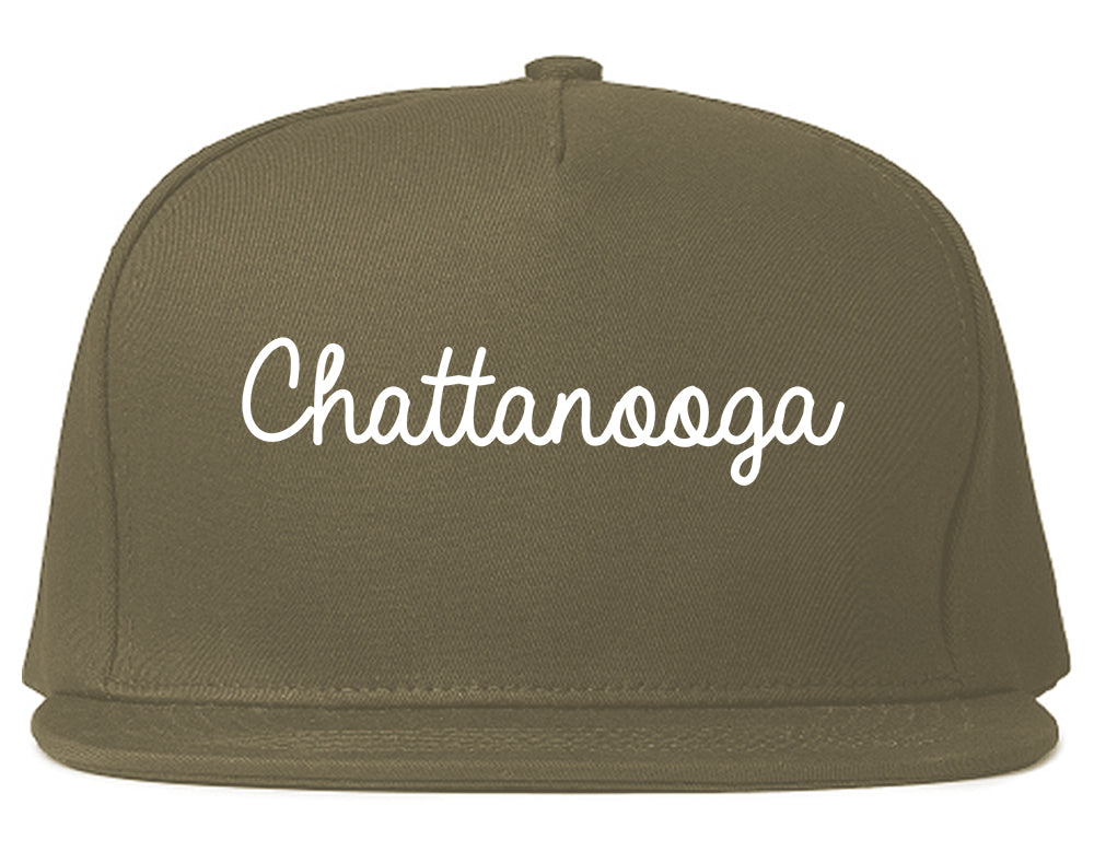Chattanooga Tennessee TN Script Mens Snapback Hat Grey