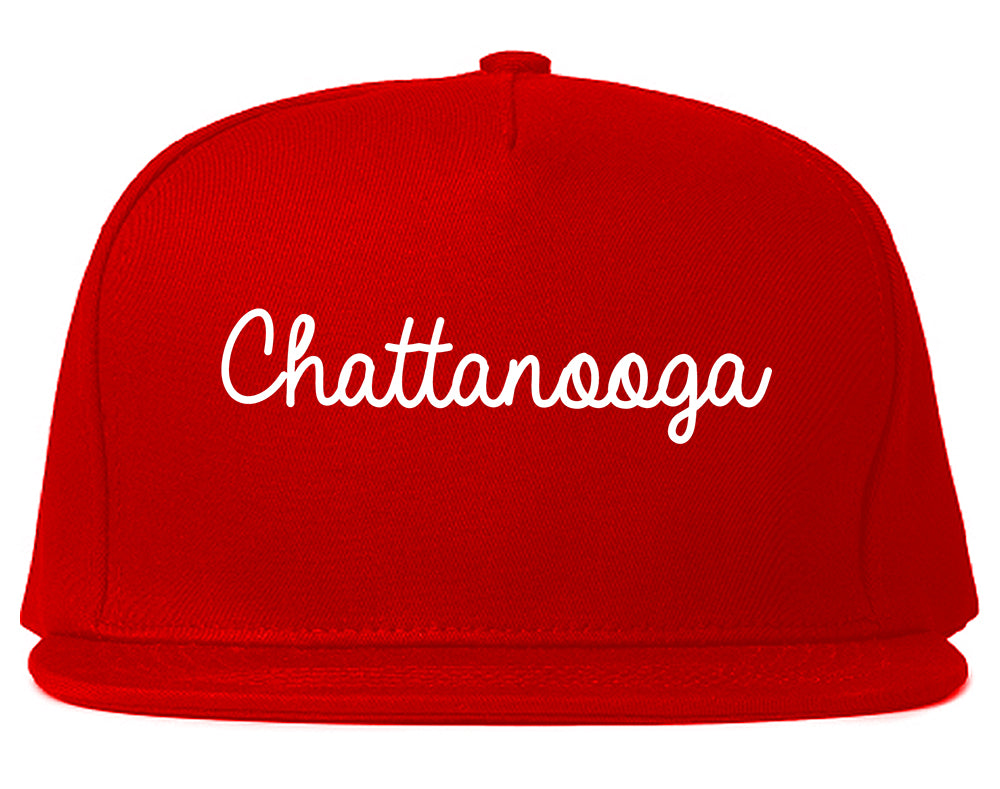 Chattanooga Tennessee TN Script Mens Snapback Hat Red