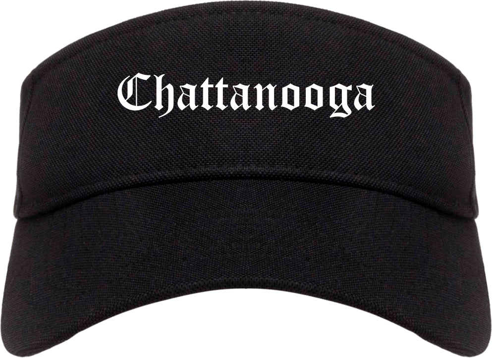 Chattanooga Tennessee TN Old English Mens Visor Cap Hat Black