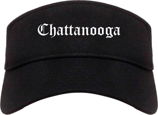 Chattanooga Tennessee TN Old English Mens Visor Cap Hat Black