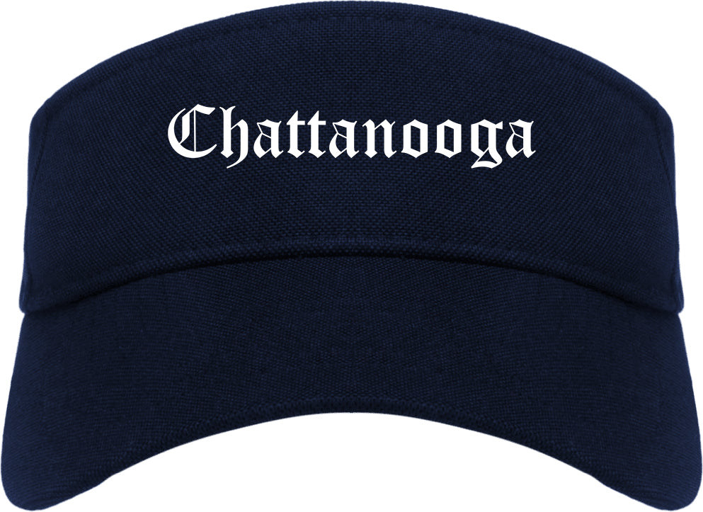 Chattanooga Tennessee TN Old English Mens Visor Cap Hat Navy Blue