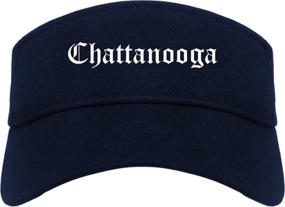 Chattanooga Tennessee TN Old English Mens Visor Cap Hat Navy Blue
