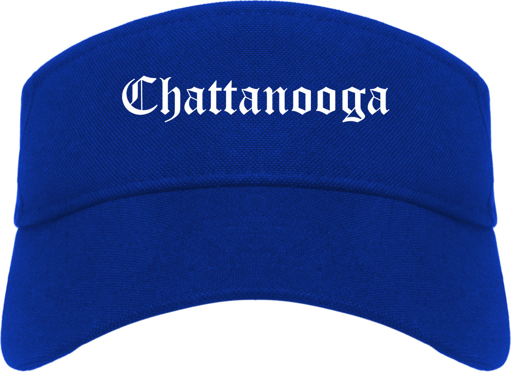 Chattanooga Tennessee TN Old English Mens Visor Cap Hat Royal Blue