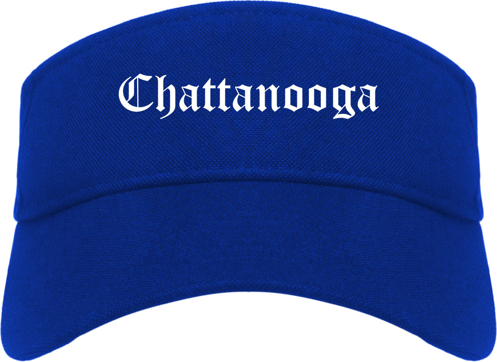 Chattanooga Tennessee TN Old English Mens Visor Cap Hat Royal Blue