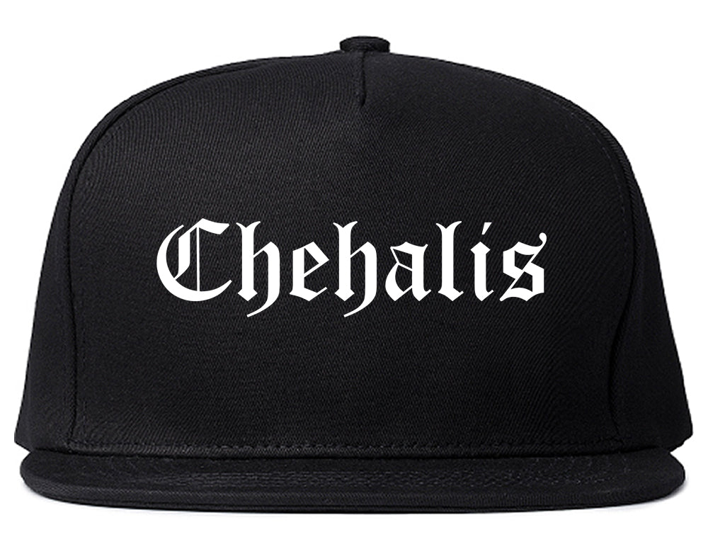 Chehalis Washington WA Old English Mens Snapback Hat Black