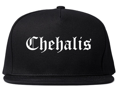 Chehalis Washington WA Old English Mens Snapback Hat Black