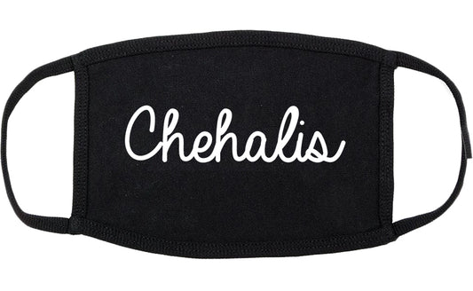 Chehalis Washington WA Script Cotton Face Mask Black