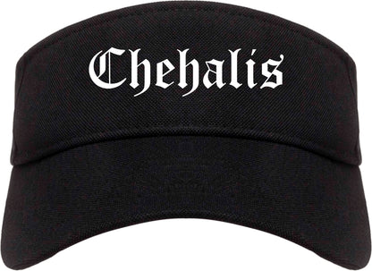 Chehalis Washington WA Old English Mens Visor Cap Hat Black