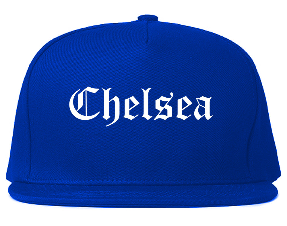 Chelsea Alabama AL Old English Mens Snapback Hat Royal Blue