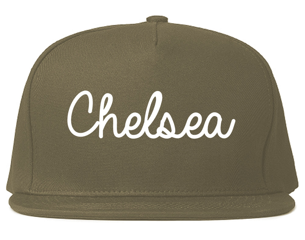 Chelsea Alabama AL Script Mens Snapback Hat Grey