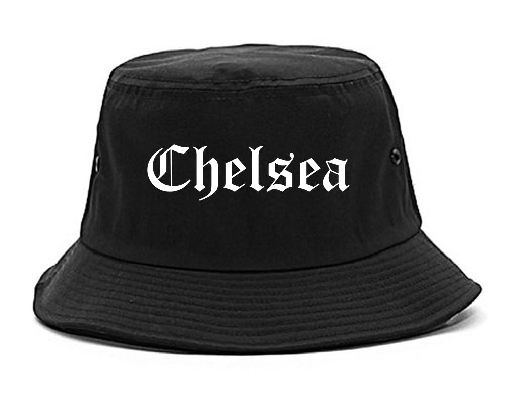Chelsea Massachusetts MA Old English Mens Bucket Hat Black