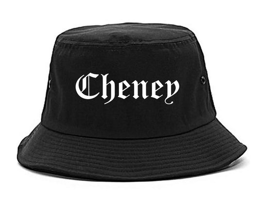 Cheney Washington WA Old English Mens Bucket Hat Black