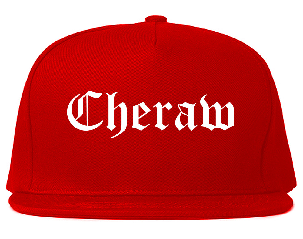 Cheraw South Carolina SC Old English Mens Snapback Hat Red