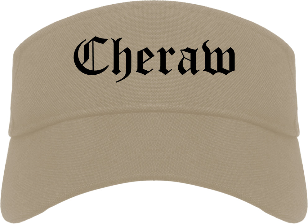 Cheraw South Carolina SC Old English Mens Visor Cap Hat Khaki