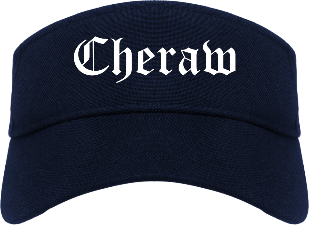 Cheraw South Carolina SC Old English Mens Visor Cap Hat Navy Blue
