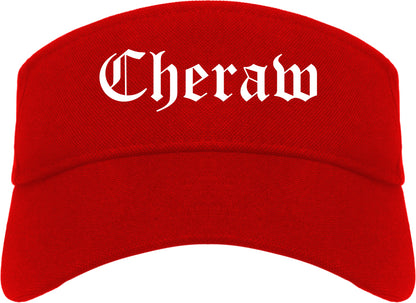 Cheraw South Carolina SC Old English Mens Visor Cap Hat Red